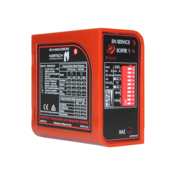 Nortech DP174 : Détecteur de véhicules à boucle au sol inductive électromagnétique pour barrière automatique, parking, comptage et contrôle d'accès